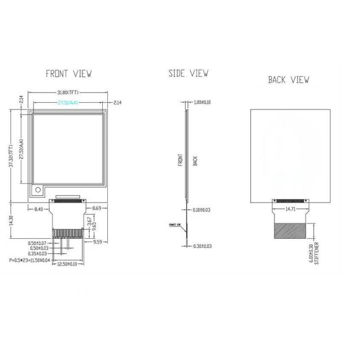 152x152 Resolution 1.54 Inch E Paper Display Black / White / Red ...